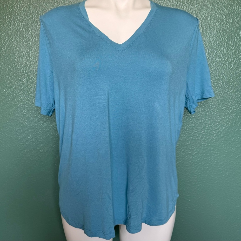 Target A New Day Sky Blue V-Neck T-shirt Top Short Sleeves